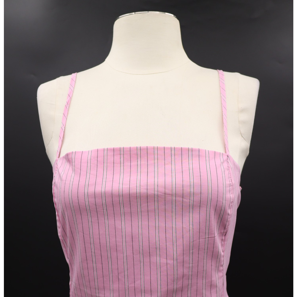 Anthropologie Maeve Dress Large Pink Stripe Smocked Poplin Midi Sundress NEW - Picture 3 of 7